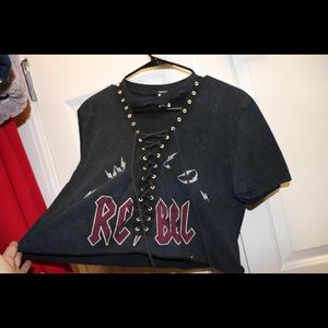 Rock n Roll Lace Up Crop Top